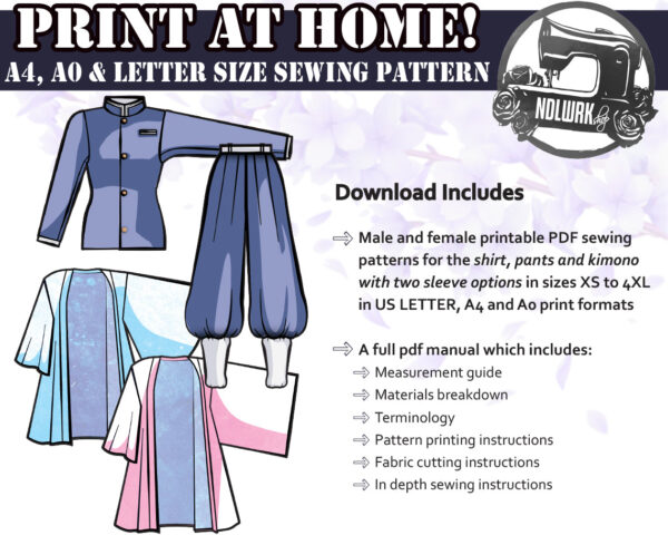 BUNDLE Japanese Uniform Cosplay Sewing Pattern/Downloadable PDF File - Image 3