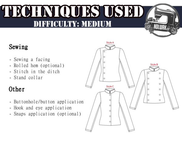 School Girl Double Breasted Jacket Sewing Pattern/Downloadable PDF File and Tutorial Book - Image 5