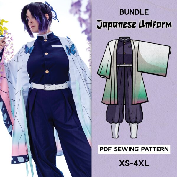 BUNDLE Japanese Uniform Cosplay Sewing Pattern/Downloadable PDF File