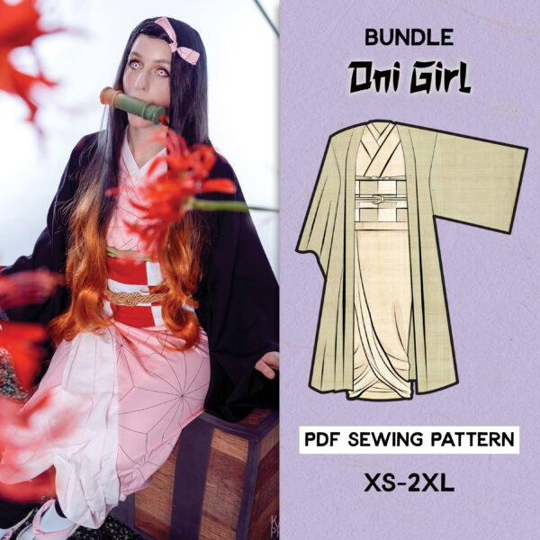 BUNDLE Oni Girl Cosplay Sewing Pattern/Downloadable PDF File