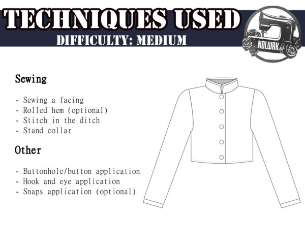 School Girl Crop Jacket Sewing Pattern/Downloadable PDF File and Tutorial Book - Image 5