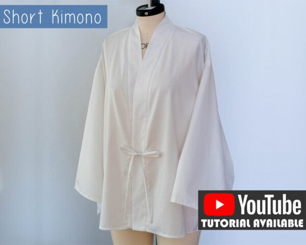 Short Kimono Sewing Pattern/Downloadable PDF File and Tutorial Book