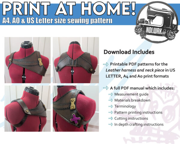 Arcane Jinx Inspired Leather Harness Crafting Pattern/Downloadable PDF File and Tutorial Book - Image 2
