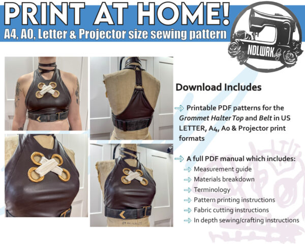 Grommet Halter Top Sewing Pattern/Downloadable PDF File and Tutorial Book - Image 2